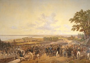King Carl XIV Johan of Sweden Visiting the Canal Locks at Berg in 1819, 1856 by Alexander Wetterling