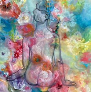 Floral Nude Serenity by Alexandra Higgins