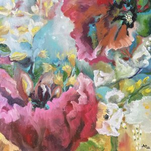 Vibrant Floral Abstract by Alexandra Higgins