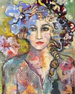 Vibrant Floral Portrait by Alexandra Higgins