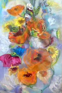 Vibrant Poppies Sunflowers by Alexandra Higgins