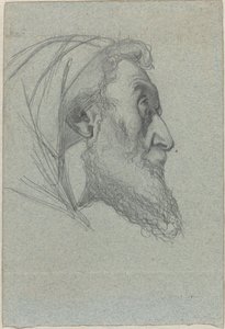 Bearded Man in Profile (recto) / Woman Looking Up (verso) by Alexandre Bida
