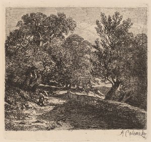 Man Resting by a Stone Wall by Alexandre Calame