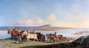 Attachment of Horses Pulling Boats Down the Rhone by Alexandre Dubuisson