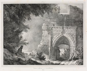 Picturesque and Romantic Journeys in Old France: Ruins of the Palace of the White Queen by Alexandre Evariste Fragonard