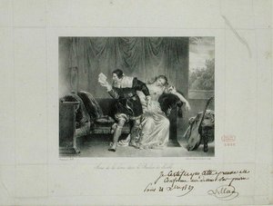 The Letter Scene from the Opera The Barber of Seville by Rossini engraved by Villain de Sevres by Alexandre Evariste Fragonard