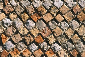 Close-up of an opus reticulatum floor. Civitella acropolis, Italy, Abruzzo Region, Chieti by Nicolas Toussaint Charlet