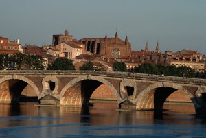 Pont-Neuf over Garonne river, Toulouse, Midi-Pyrenees, France by Nicolas Toussaint Charlet