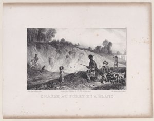 Hunting a Ferret with Blanks from the Series Hunting Scenes by Alexandre Gabriel Decamps