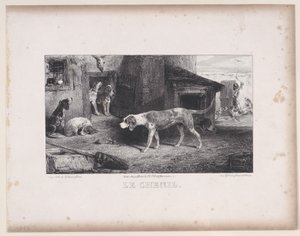 The Kennel, from the series Hunting Scenes by Alexandre Gabriel Decamps
