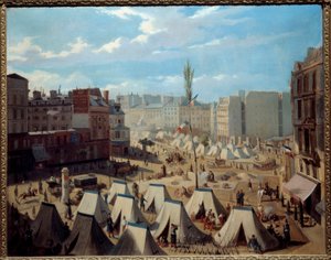 Troop Camp on the Boulevard du Temple During the Days of June 1848 by Alexandre Josquin