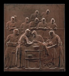 Monod Demonstrating a Procedure in the Operating Theater [reverse], c. 1906