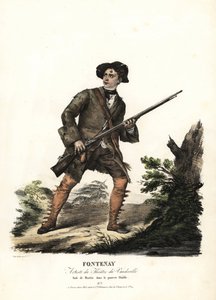 Jean-Baptiste Fontenay and Martin in Le Poor Diable by Balisson and Dumersan, Theatre du Vaudeville. Handcoloured lithograph by F. Noel after an illustration by Alexandre-Marie Colin from portraits of actresses in different roles