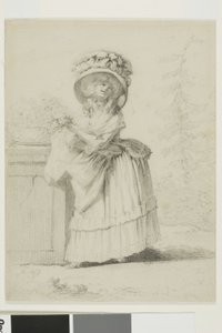 An Elegant Young Woman in a Garden