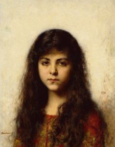 Portrait of a Young Girl by Alexei Alexevich Harlamoff