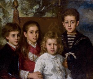 Portrait of the Children of Paul Pavlovich Demidoff, 2nd Prince of San Donato 1839-1885, Avrora by Alexei Alexeyevich Harlamov
