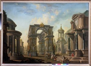 Architectural fantasy by Alexei Ivanovich Belsky