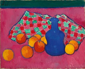 Blue Vase with Oranges