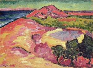 Coast Scene with Red Hill by Alexej von Jawlensky