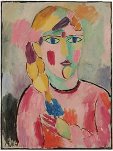 Girl with Blue Eyes and a Ponytail by Alexej von Jawlensky
