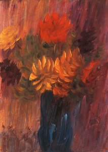 Large Still Life: Red and Yellow Dahlia