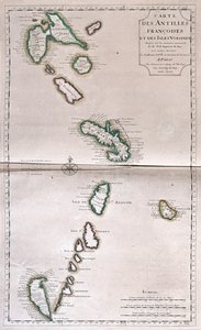 French Antilles and nearby islands - by A by Alexis Hubert Jaillot