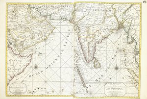 Map of Africa, Arabia and India by Alexis Hubert Jaillot