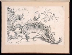 Design for Rocaille Decoration, Plate 4 in Seconde Partie de divers Ornements by Alexis Peyrotte
