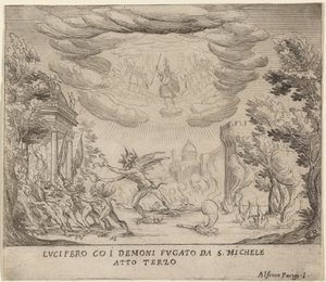 Lucifer and Demons Fleeing Saint Michael by Alfonso Parigi II