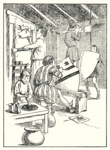 Merrie England: Painting Shields and Surcoats by Alfred (after) Pearse
