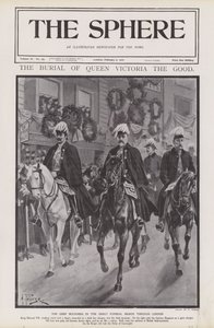 The chief mourners at the funeral procession of Queen Victoria through London by Alfred (after) Pearse
