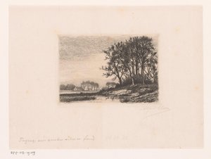 Landscape with Trees on a Hill by the Water by Alfred Elsen