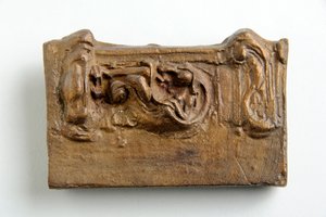 Maquette for a Panel with a Seated Figure (painted plaster)
