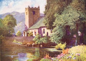 Lake District: Grasmere Church by Alfred Heaton Cooper