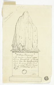 Visiting Card with Draped Monument, Artist