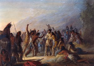 Attack by Crow Indians by Alfred Jacob Miller
