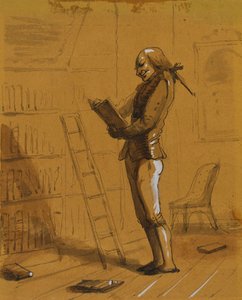 Bibliomaniac with an "Elzivir" in Hand! by Alfred Jacob Miller