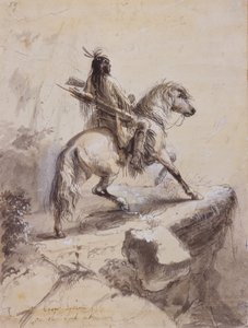 Crow Indian on Lookout, c.1837 by Alfred Jacob Miller
