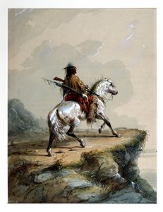 Crow Indian on the Lookout by Alfred Jacob Miller