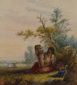 Group of Indian Mother and Children by Alfred Jacob Miller