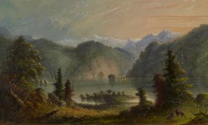 Lake Scene by Alfred Jacob Miller
