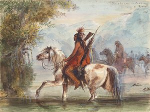 Shoshone Camp Fording a River, c.1837
