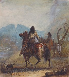 Sioux Women, Cut Rocks in the Distance by Alfred Jacob Miller