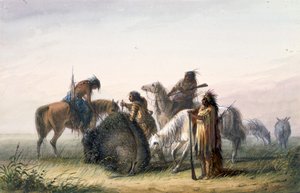 Supplying Camp with Buffalo Meat by Alfred Jacob Miller