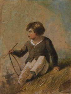 Young Boy with Hoop and Stick by Alfred Jacob Miller