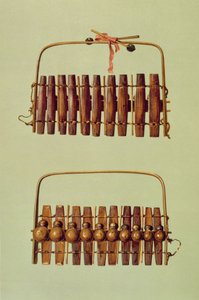 Marimba, front and back views, South African, from 