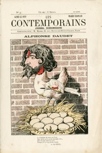 Cover of Les Contemporains, number 9, Satirical in Colors: Alphonse Daudet - Literature - Houle, Daudet Alphonse - Illustration by Alfred Le Pepetit by Alfred Le Petit