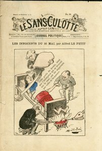 Illustration by Alfred Le Petity for the Cover of Le Sans-Panlotte, circa 1879 - The Innocents of May 16 - Censorship, May 16