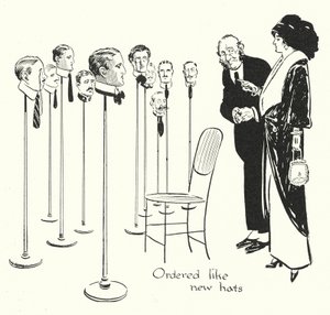 Selecting Men Like Hats by Alfred Leete