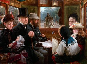 An Omnibus Ride to Piccadilly Circus Mr Gladstone Travelling with Ordinary Passengers by Alfred Morgan